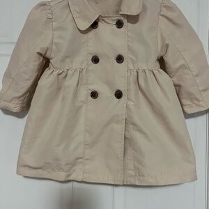 Erge Kids Beige Double-Breasted Raincoat